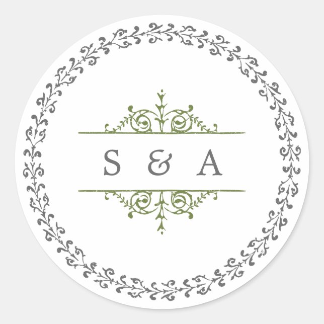 Sticker Rond Élégant classique classique classique classique ma (Devant)