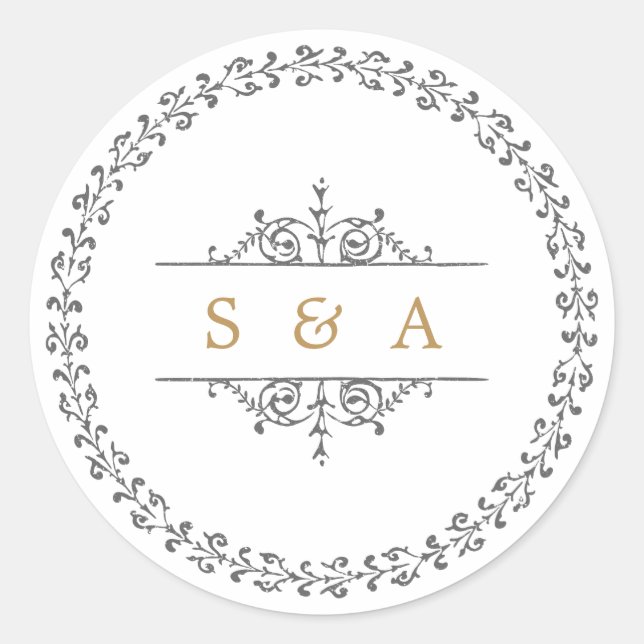 Sticker Rond Élégant classique classique classique classique ma (Devant)