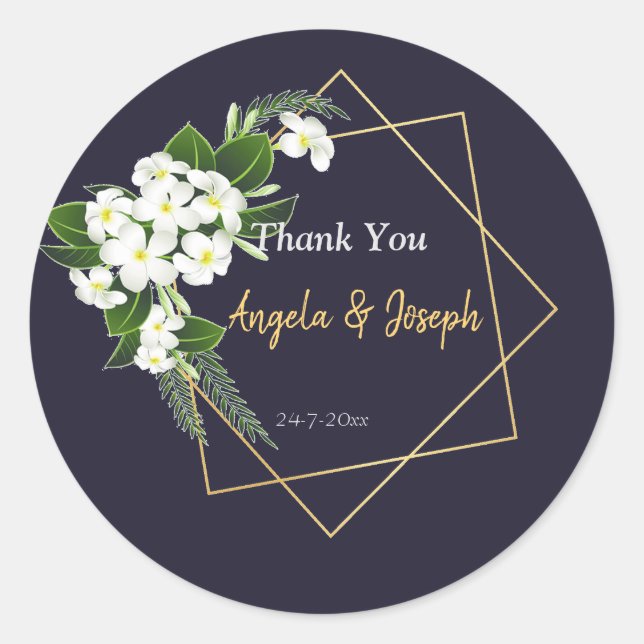 Sticker Rond Elegant Classy Navy Géométrique collant rond (Devant)