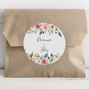 Sticker Rond Elégant Dainty Mariage floral Enveloppe sceaux