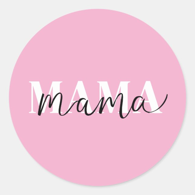 Sticker Rond Elégant design moderne "Mama" pour mères (Devant)