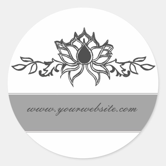 Sticker Rond Elégant dessin de lotus indien (Devant)