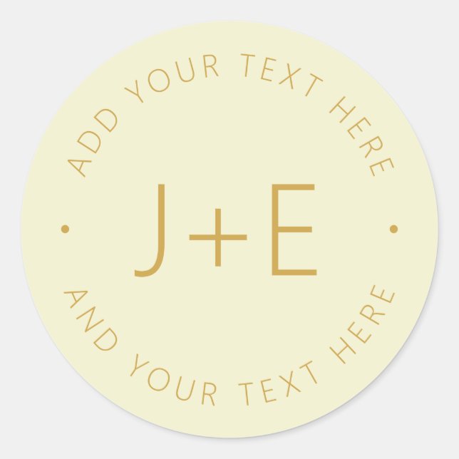 Sticker Rond Élégant do-it-yourself Couples Monogramme et texte (Devant)