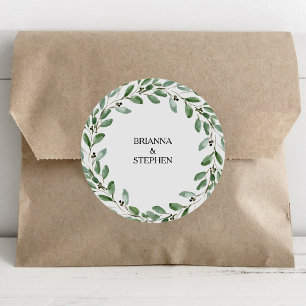 Sticker Rond Elégant Eucalyptus Mariage Enveloppe sceaux