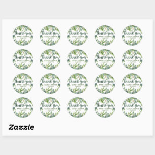 Sticker Rond Elégant Eucalyptus verdure Favoriser le Merci