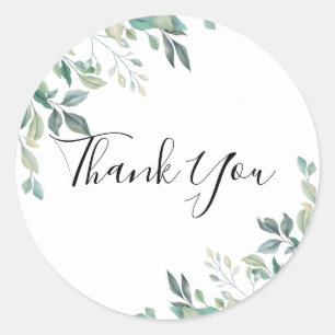 Sticker Rond Elégant Eucalyptus Verdure Merci rustique