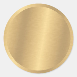 Sticker Rond Elégant Faux Or métal look Blank Modèle