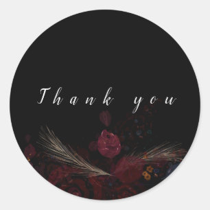 Sticker Rond Élégant floral