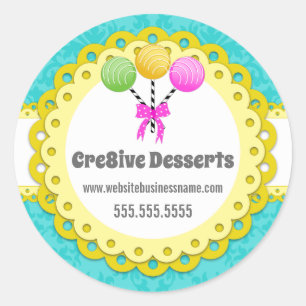 Sticker Rond Élégant gâteau Pops Boulangerie Emballage Seals