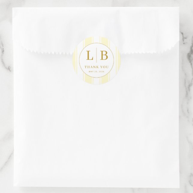 Sticker Rond ** Elegant Gold Serif Initials (Sac)