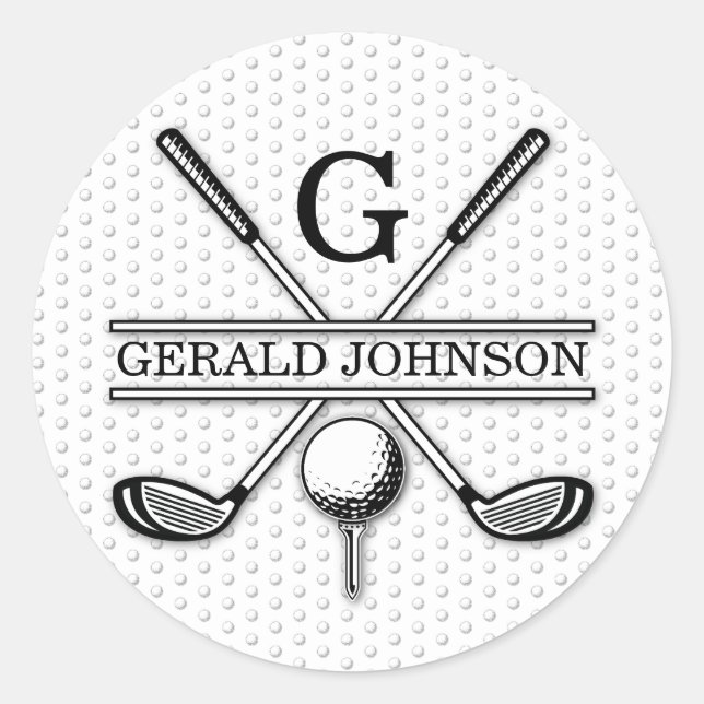 Sticker Rond Elegant Golf Monogr... (Devant)