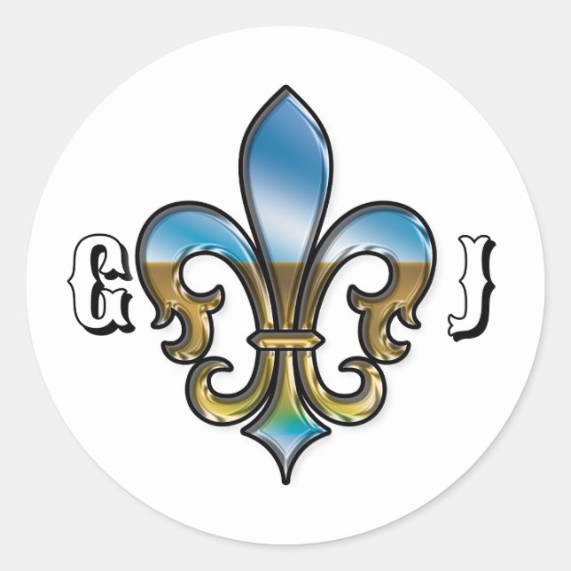 Sticker Rond Elegant Golf Monogram Design (Devant)