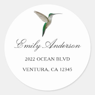 Sticker Rond Elegant Hummingbird Adresse