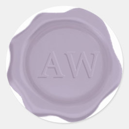 Sticker Rond Élégant Lavande violet Monogramme Mariage cire Sce