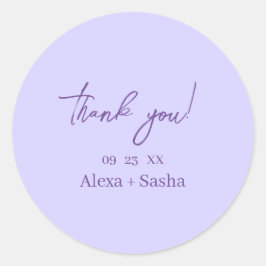 Sticker Rond Elegant Light Purple Lilac Flowers Wedding