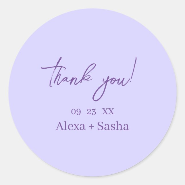 Sticker Rond Elegant Light Purple Lilac Flowers Wedding (Devant)