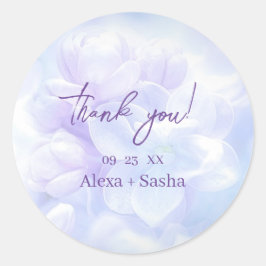 Sticker Rond Elegant Light Purple Lilac Flowers Wedding