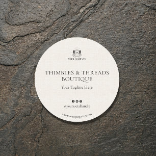 Sticker Rond Élégant Linge d'affaires Logo site Web Marketing