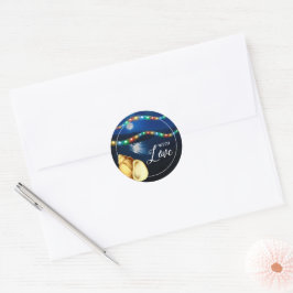 Sticker Rond Elégant Lune Plage Mariage Faveur
