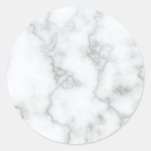 Sticker Rond Élégant Marbre blanc