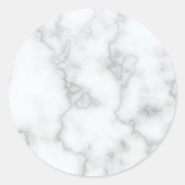 Sticker Rond Élégant Marbre blanc (Devant)