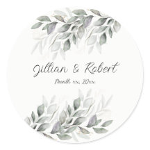 Élégant mariage aux feuilles aquarelles