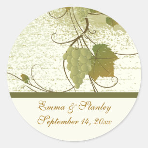 Sticker Rond Élégant mariage de automne de vigne Enregistrer la