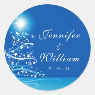 Sticker Rond Élégant Mariage étincelant de Wonderland Winter