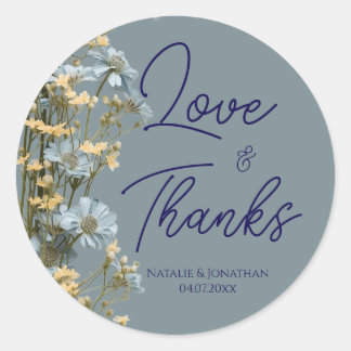 Sticker Rond Élégant mariage floral 