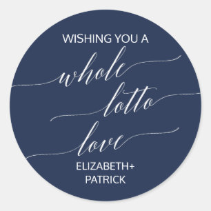 Sticker Rond Elégant Marine Calligraphie Lottery Ticket Favoris