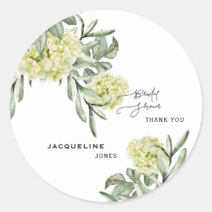 Sticker Rond Élégant Merci de Fête des mariées Hydrangea