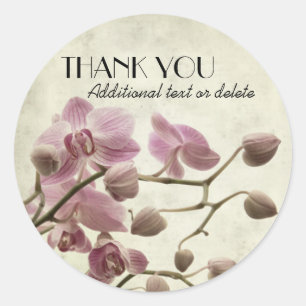 Sticker Rond Élégant Merci d'orchidées