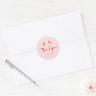 Sticker Rond Elegant Minimal and Chic Modern Wedding Initial