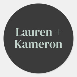 Sticker Rond Élégant minimal Mariage moderne Enveloppe Carré Cl