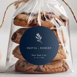 Sticker Rond Elegant Minimalist Botanical Wedding