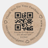 élégant minimaliste merci business qr code kraft