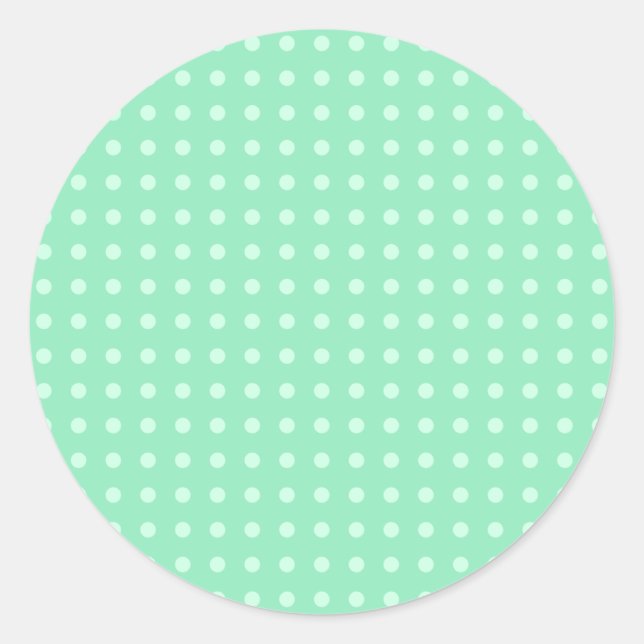 Sticker Rond Elégant Mint vert couleur Modèle blanc personnalis (Devant)