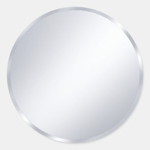 Sticker Rond Élégant modèle vierge argent faux Ajoutez votre te
