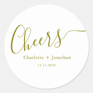 Sticker Rond Élégant moderne applis script minimaliste mariage