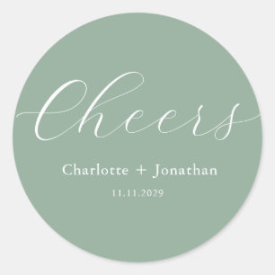 Sticker Rond Élégant moderne applis script minimaliste mariage