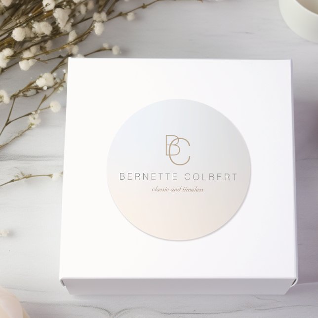 Sticker Rond Élégant moderne deux Monogramme initial Profession (Créateur téléchargé)