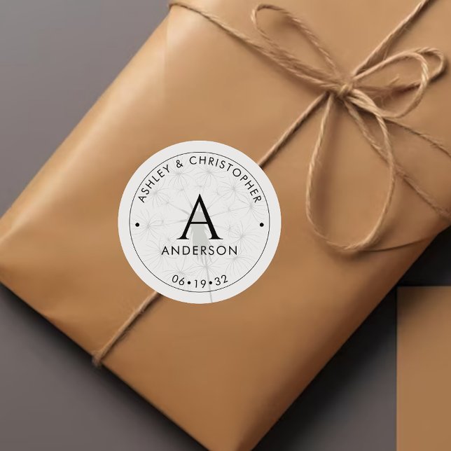 Sticker Rond Élégant moderne fumée Mariage noir (Créateur téléchargé)