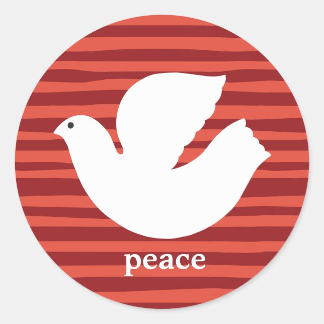 Sticker Rond Elégant moderne Red Peace Enveloppe de vacances Sc (Devant)