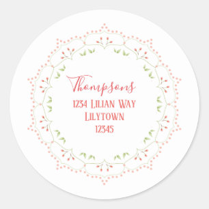 Sticker Rond Élégant Moderne Simple Chic Mandala Rose Pâle