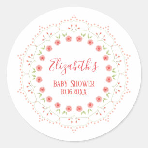 Sticker Rond Élégant Moderne Simple Chic Mandala Rose Pâle