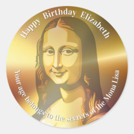 Sticker Rond Elegant Mona Lisa Gioconda Leonardo Da Vinci