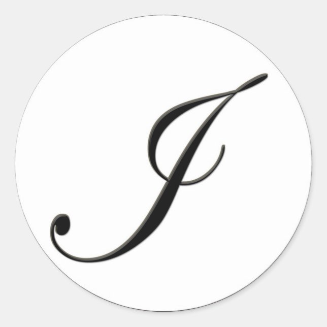Sticker Rond Élégant Monogramme noir et blanc I (Devant)