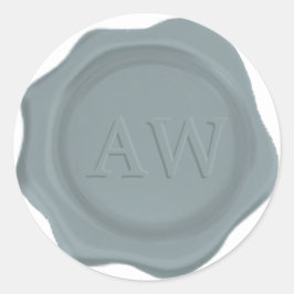 Sticker Rond Élégant Monogramme vert émeraude Mariage cire scea