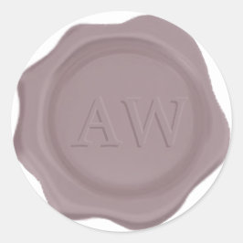 Sticker Rond Élégant Monogramme violet Mariage de cire sceau