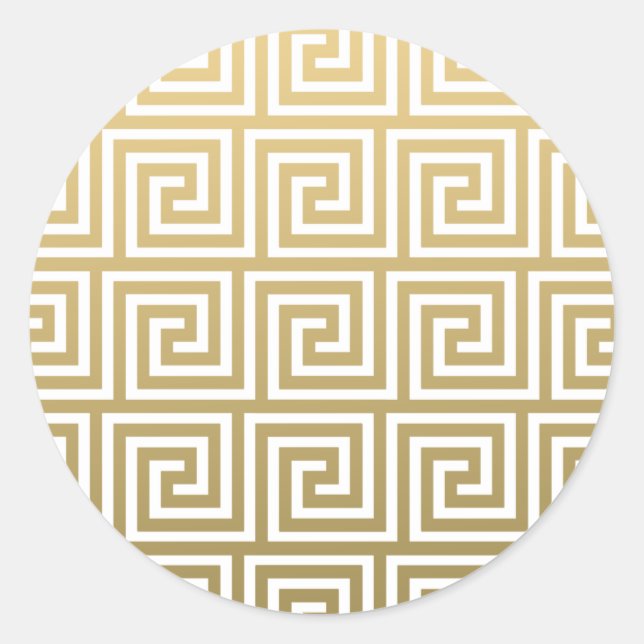 Sticker Rond Élégant Motif Gold et White (Devant)